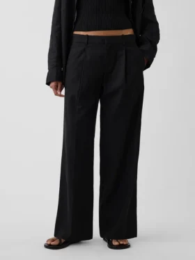 365 Low Rise Linen-Blend Trousers