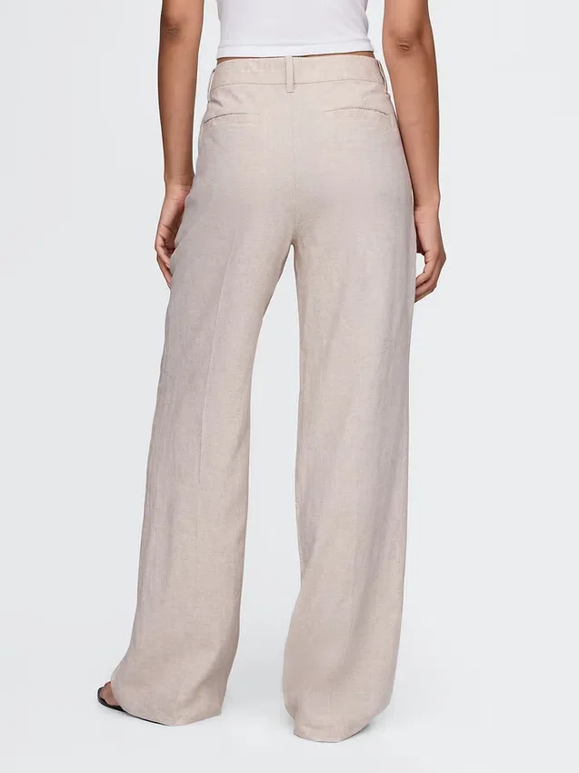365 Low Rise Linen-Blend Trousers