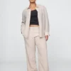 365 Low Rise Linen-Blend Trousers