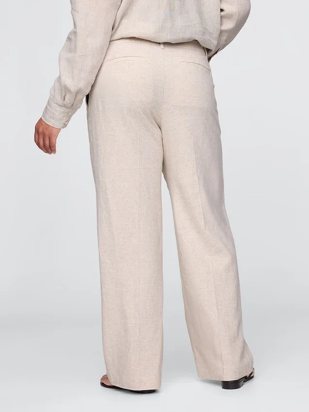 365 Low Rise Linen-Blend Trousers