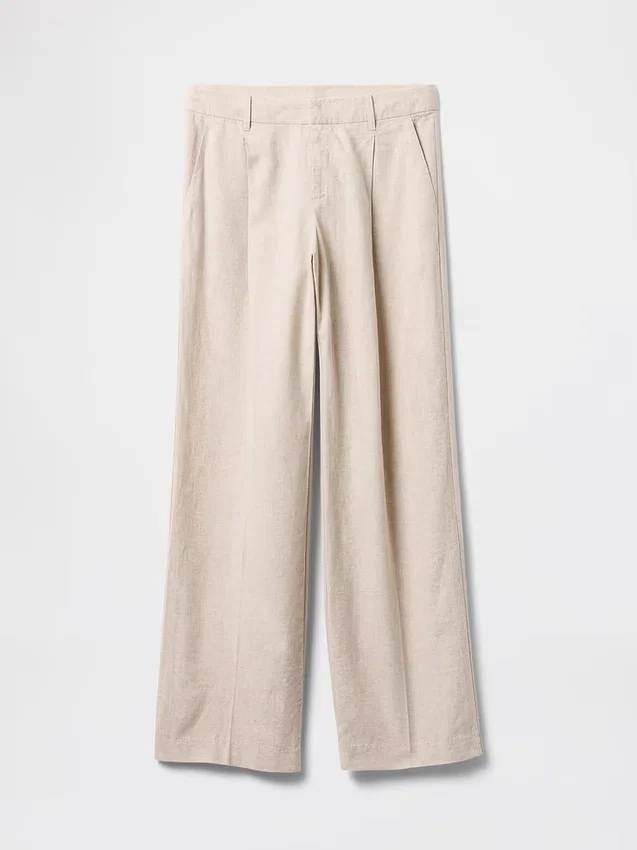 365 Low Rise Linen-Blend Trousers