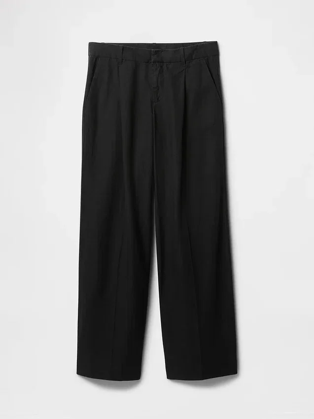 365 Low Rise Linen-Blend Trousers