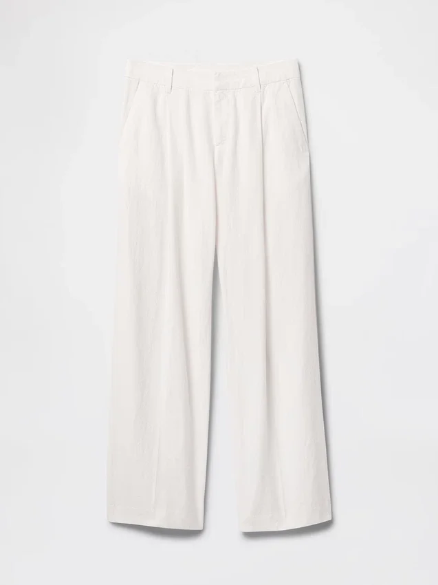 365 Low Rise Linen-Blend Trousers