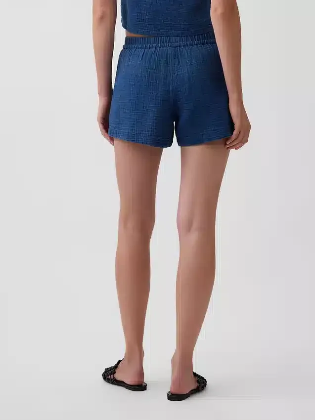 4" Cotton Gauze Denim Easy Shorts
