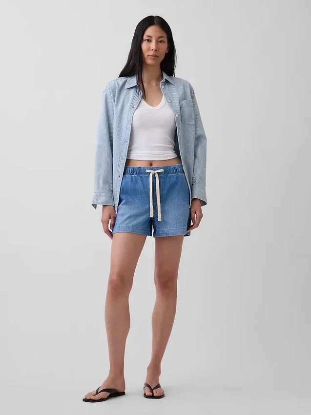 4" Denim Easy Shorts