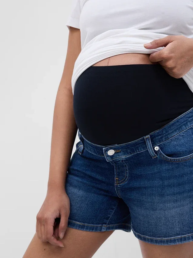 4" Maternity Full Panel Denim Shorts