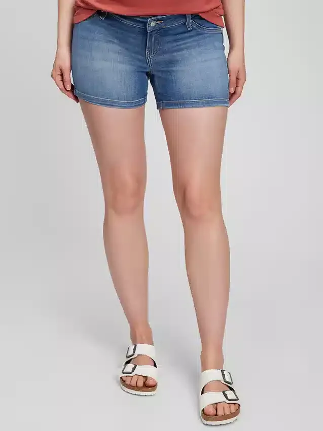 4" Maternity Inset Panel Denim Shorts