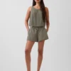 4" Mid Rise Cotton Gauze Easy Shorts