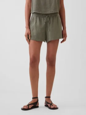 4″ Mid Rise Cotton Gauze Easy Shorts