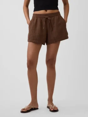 4″ Mid Rise Cotton Gauze Easy Shorts