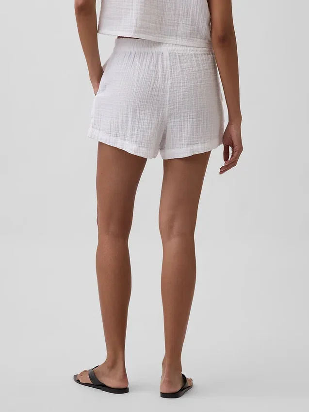 4" Mid Rise Cotton Gauze Easy Shorts