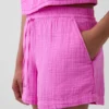 4" Mid Rise Cotton Gauze Easy Shorts