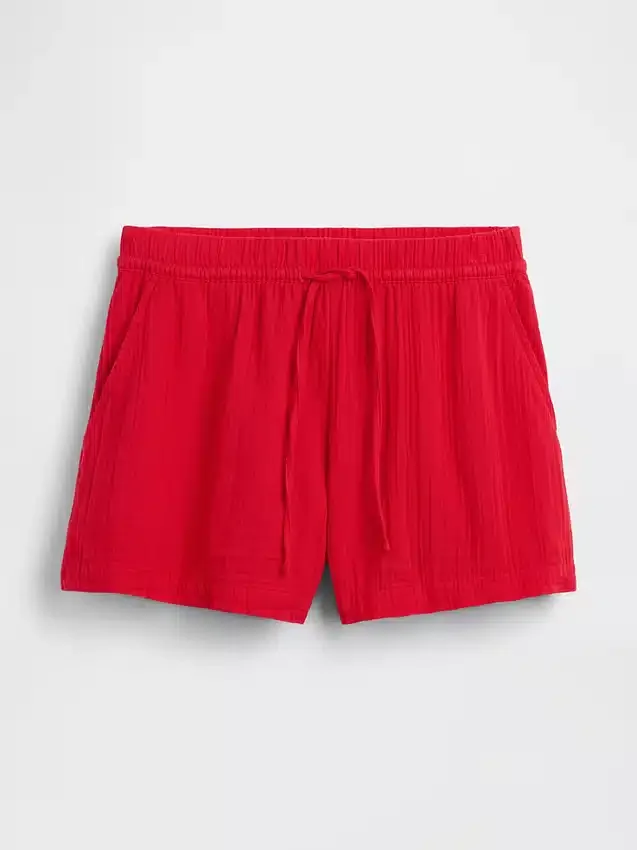 4" Mid Rise Cotton Gauze Easy Shorts