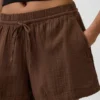 4" Mid Rise Cotton Gauze Easy Shorts