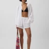 4" Mid Rise Cotton Gauze Easy Shorts