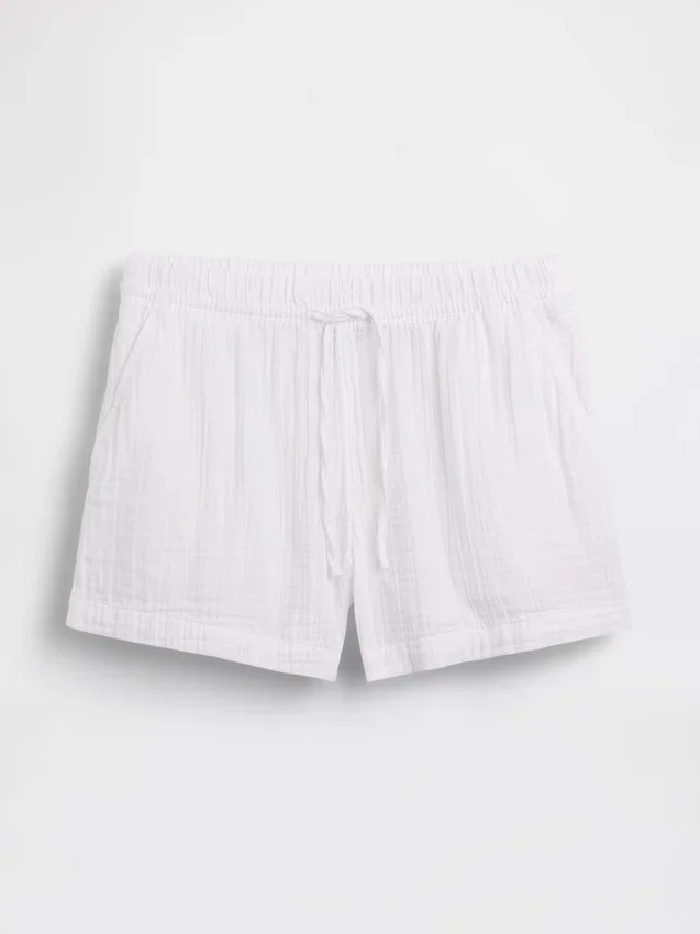 4" Mid Rise Cotton Gauze Easy Shorts