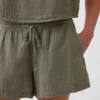 4" Mid Rise Cotton Gauze Easy Shorts