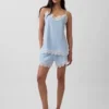 4" Mid Rise Linen-Blend Lace-Trim Shorts
