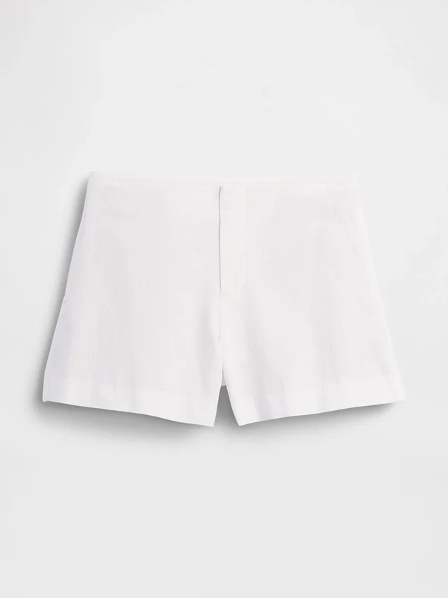 4" Mid Rise Linen-Blend Shorts