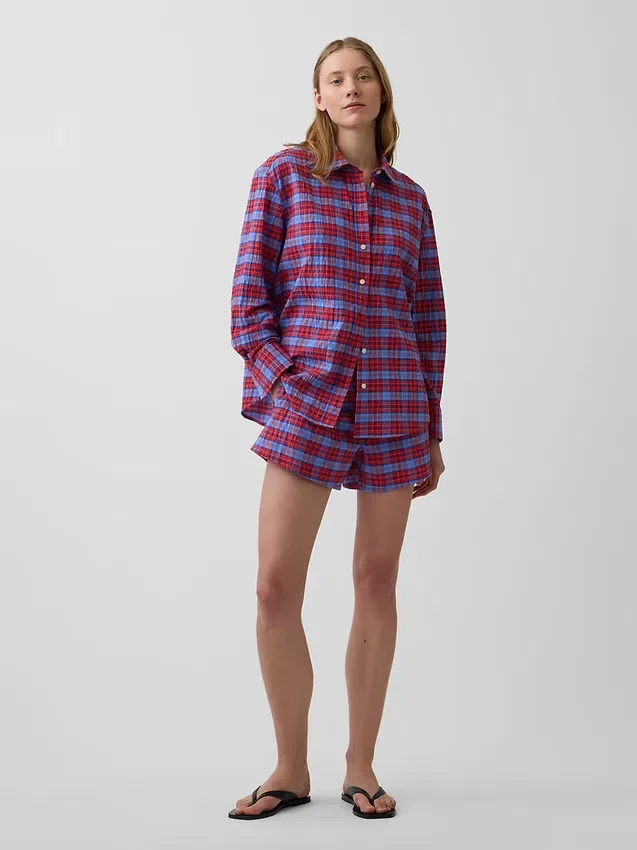 4" Seersucker Plaid Boxer Shorts