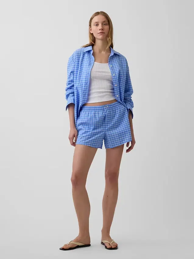 4" Seersucker Plaid Boxer Shorts