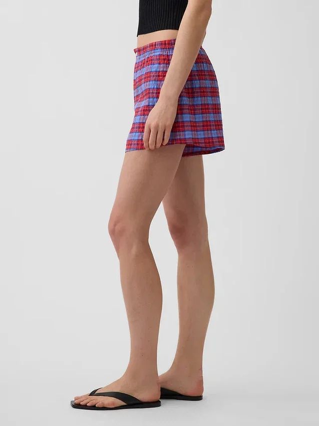 4" Seersucker Plaid Boxer Shorts