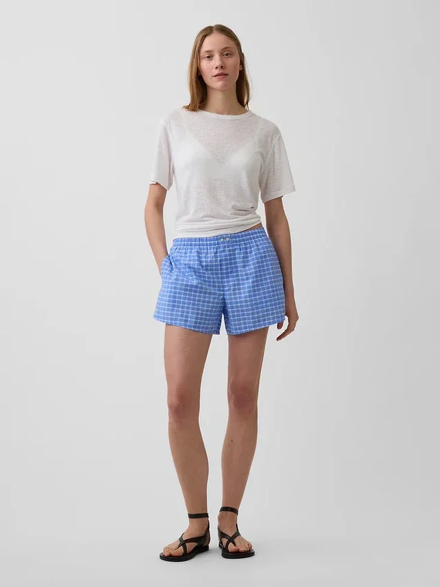 4" Seersucker Plaid Boxer Shorts