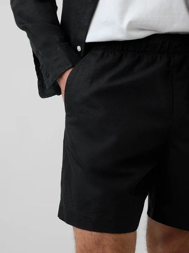 5.5" Linen-Blend Relaxed Shorts