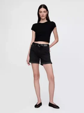 5" Mid Rise Denim Girlfriend Shorts