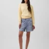 5" Mid Rise Printed Knit Denim Easy Shorts