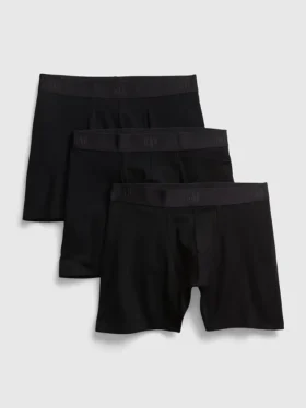 5" Organic Stretch Cotton Boxer Briefs (3-Pack)