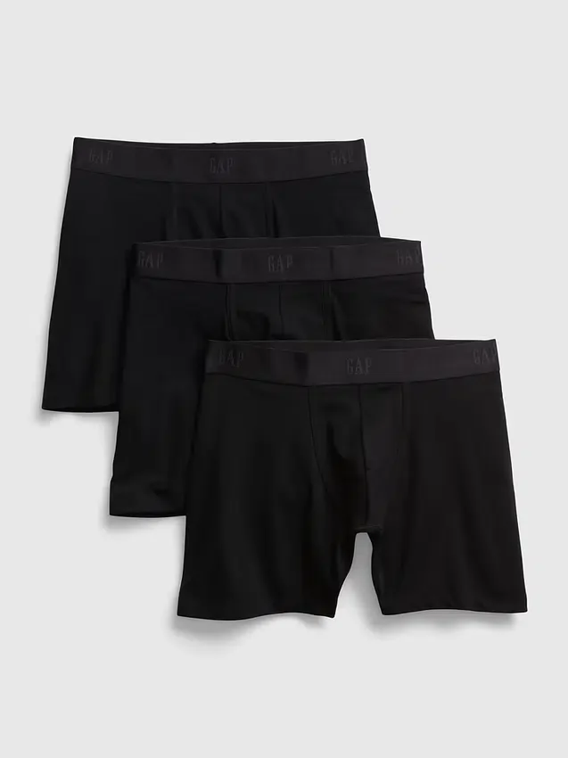 5" Organic Stretch Cotton Boxer Briefs (3-Pack)