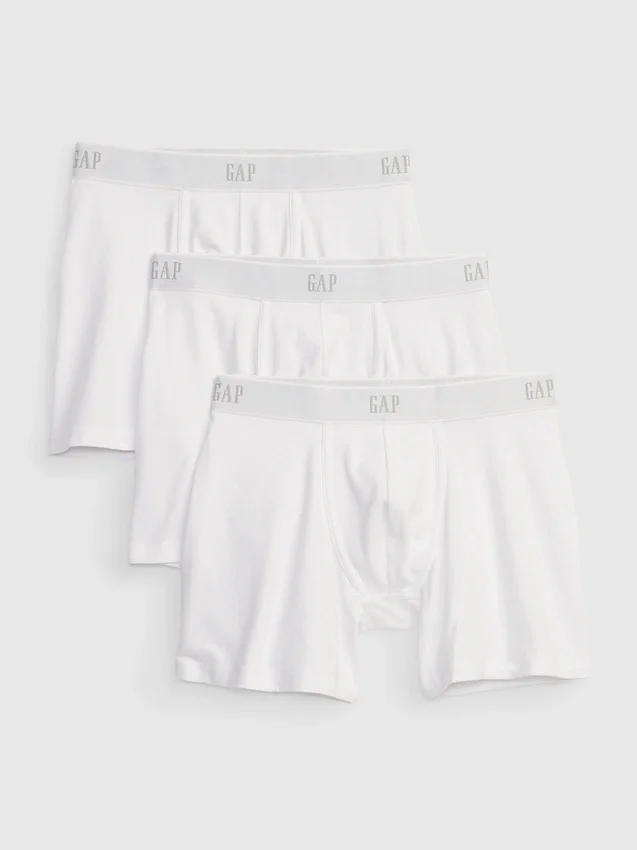 5" Organic Stretch Cotton Boxer Briefs (3-Pack)