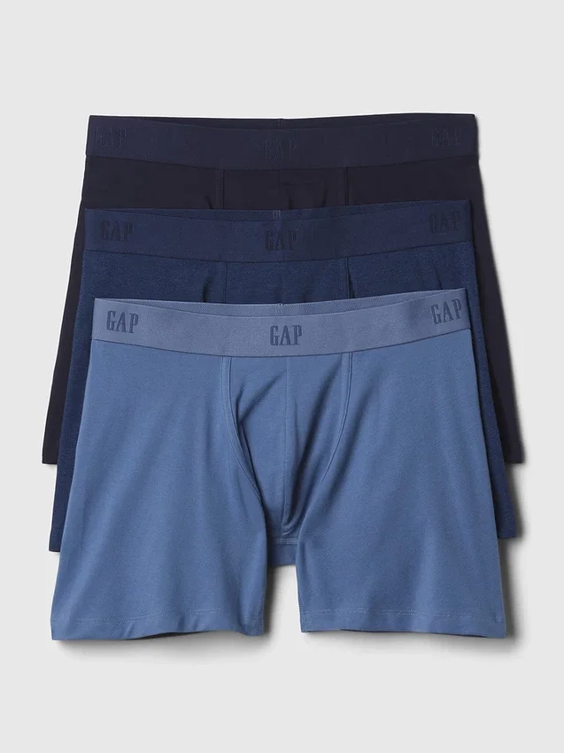 5" Organic Stretch Cotton Boxer Briefs (3-Pack)
