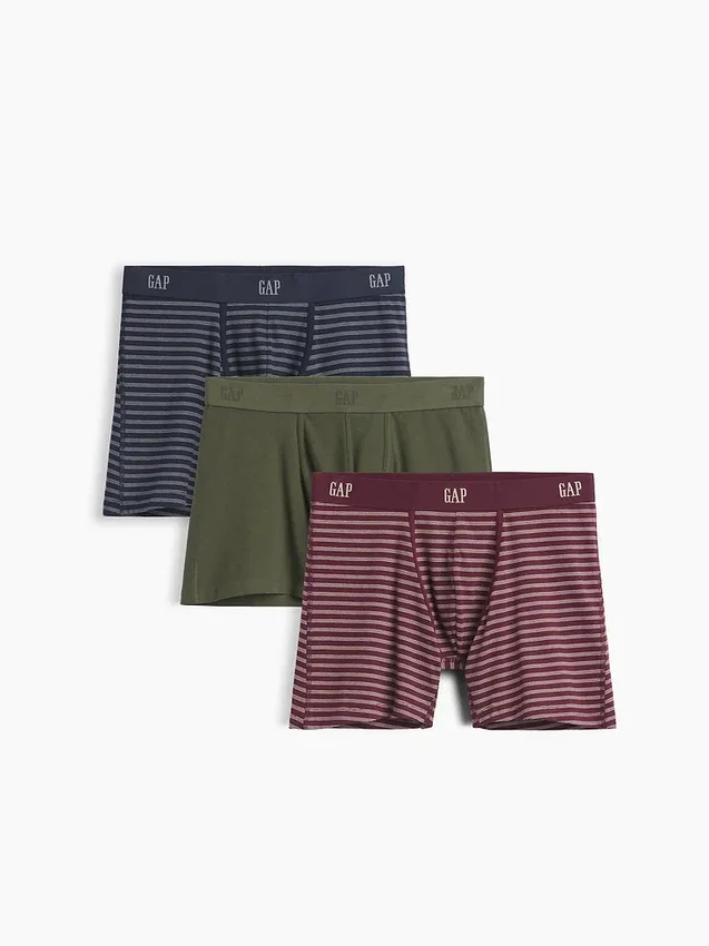 5" Organic Stretch Cotton Boxer Briefs (3-Pack)