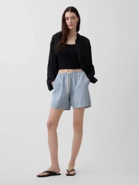 6" Linen-Blend Easy Shorts