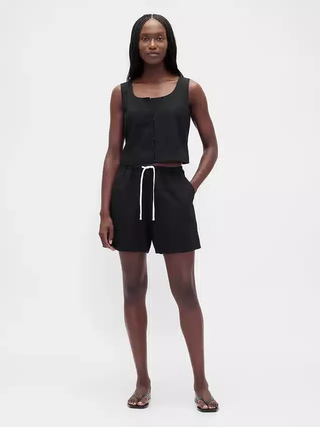 6" Linen-Blend Easy Shorts