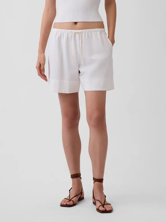 6" Linen-Blend Easy Shorts