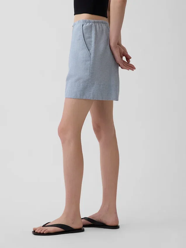 6" Linen-Blend Easy Shorts