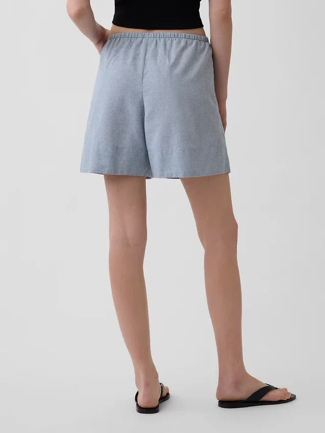 6" Linen-Blend Easy Shorts
