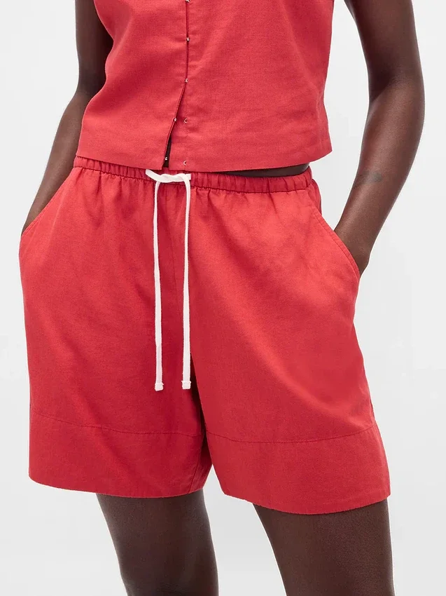 6" Linen-Blend Easy Shorts