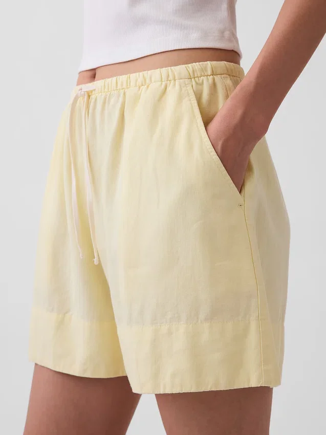 6" Linen-Blend Easy Shorts