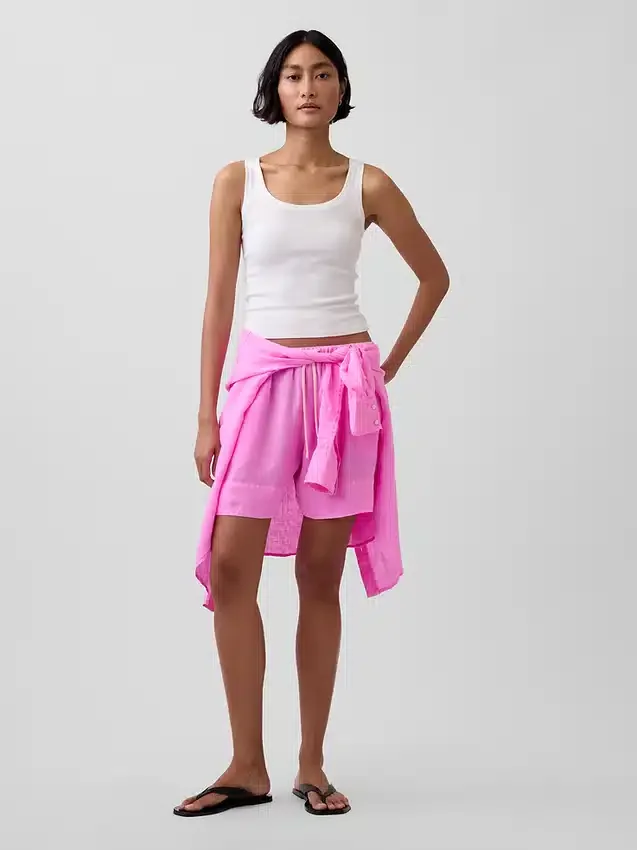 6" Linen-Blend Easy Shorts