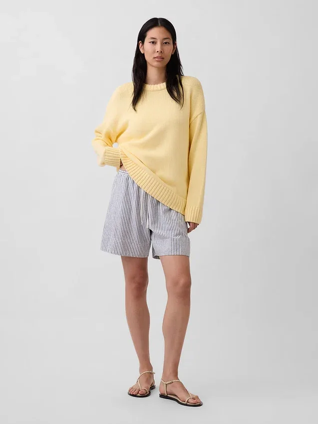 6" Linen-Blend Easy Shorts