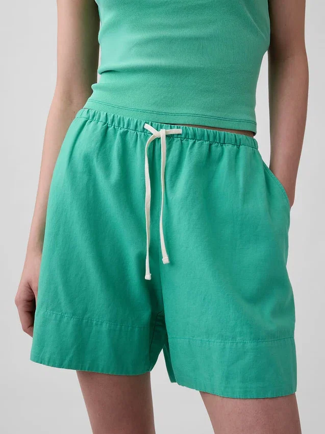 6" Linen-Blend Easy Shorts