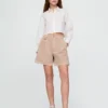 6" Mid Rise Twill Pleated Trouser Shorts