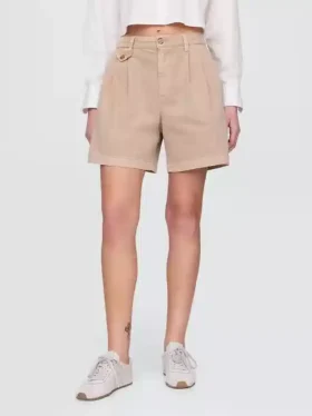6″ Mid Rise Twill Pleated Trouser Shorts