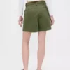 6" Mid Rise Twill Pleated Trouser Shorts