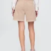 6" Mid Rise Twill Pleated Trouser Shorts