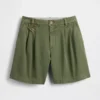 6" Mid Rise Twill Pleated Trouser Shorts
